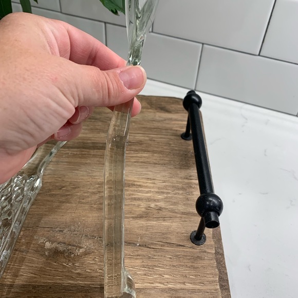 Vintage Glass Anchor Hocking Wexford Heavy Fork and Spoon Serving Utensil Set - Picture 4 of 6